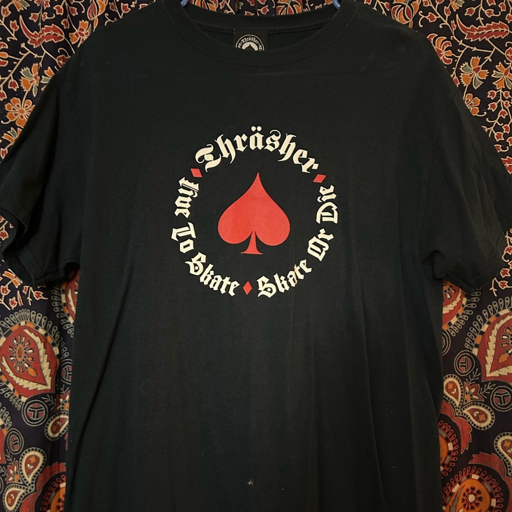 Thrasher Black and Red Graphic Tee